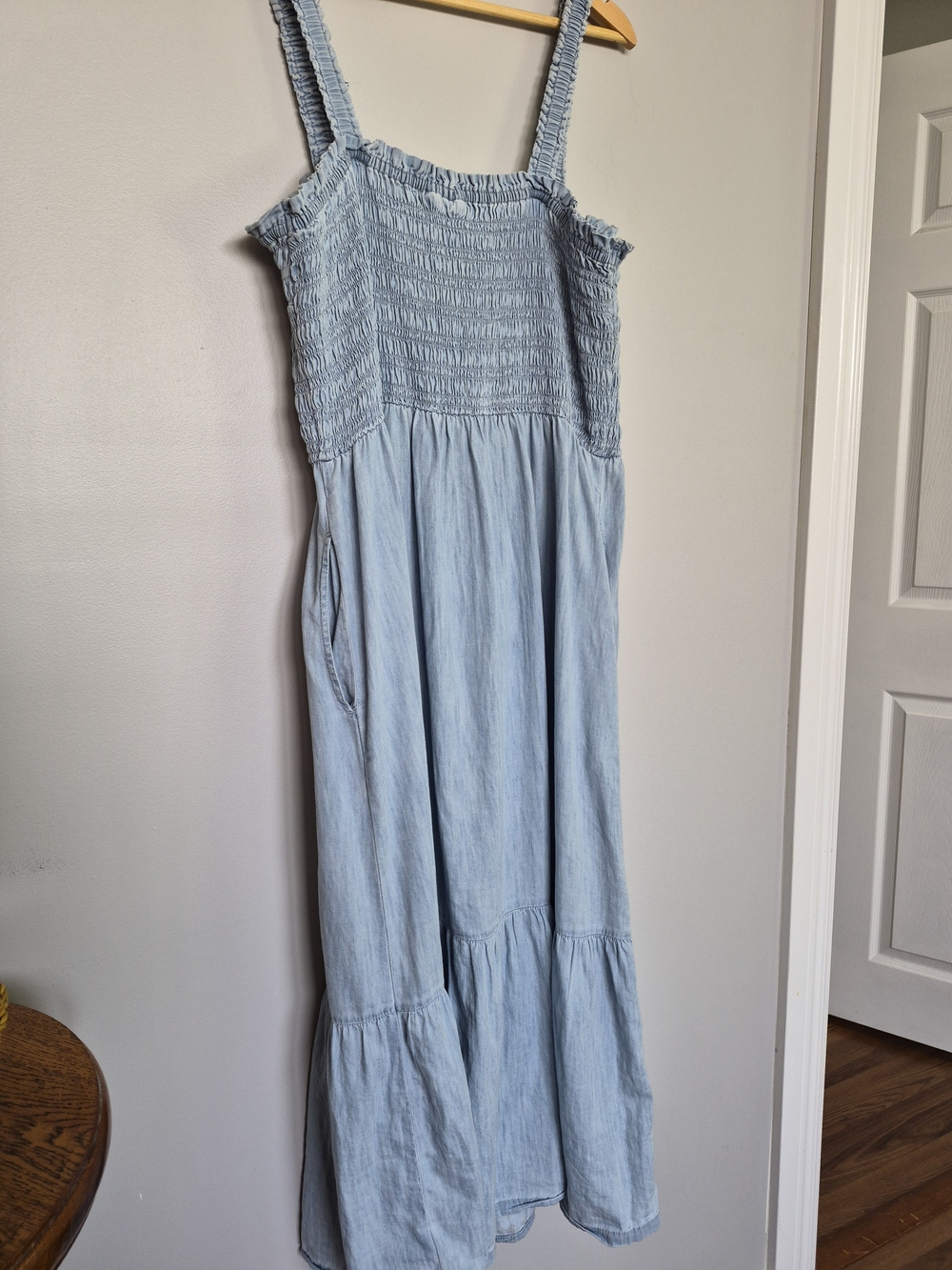 GAP Light Blue Smocked Maxi Dress